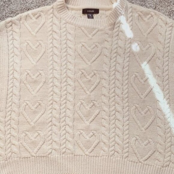 Women's Cream Cable Knit Sweater Vest - Picture 1 of 8